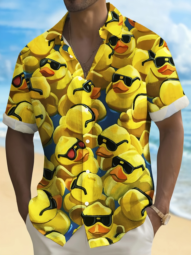 Summer Duck Clothing - Hawaii Herren-Shirt, Sommer, kleine gelbe Ente,