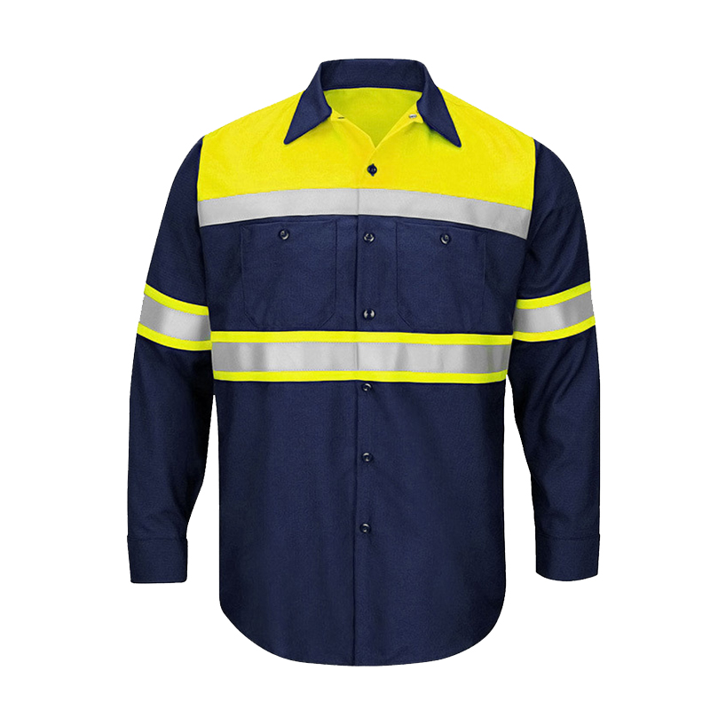 Summer Hi Vis Clothing - Herren hemd Langarm 100% Baumwolle reflektierende