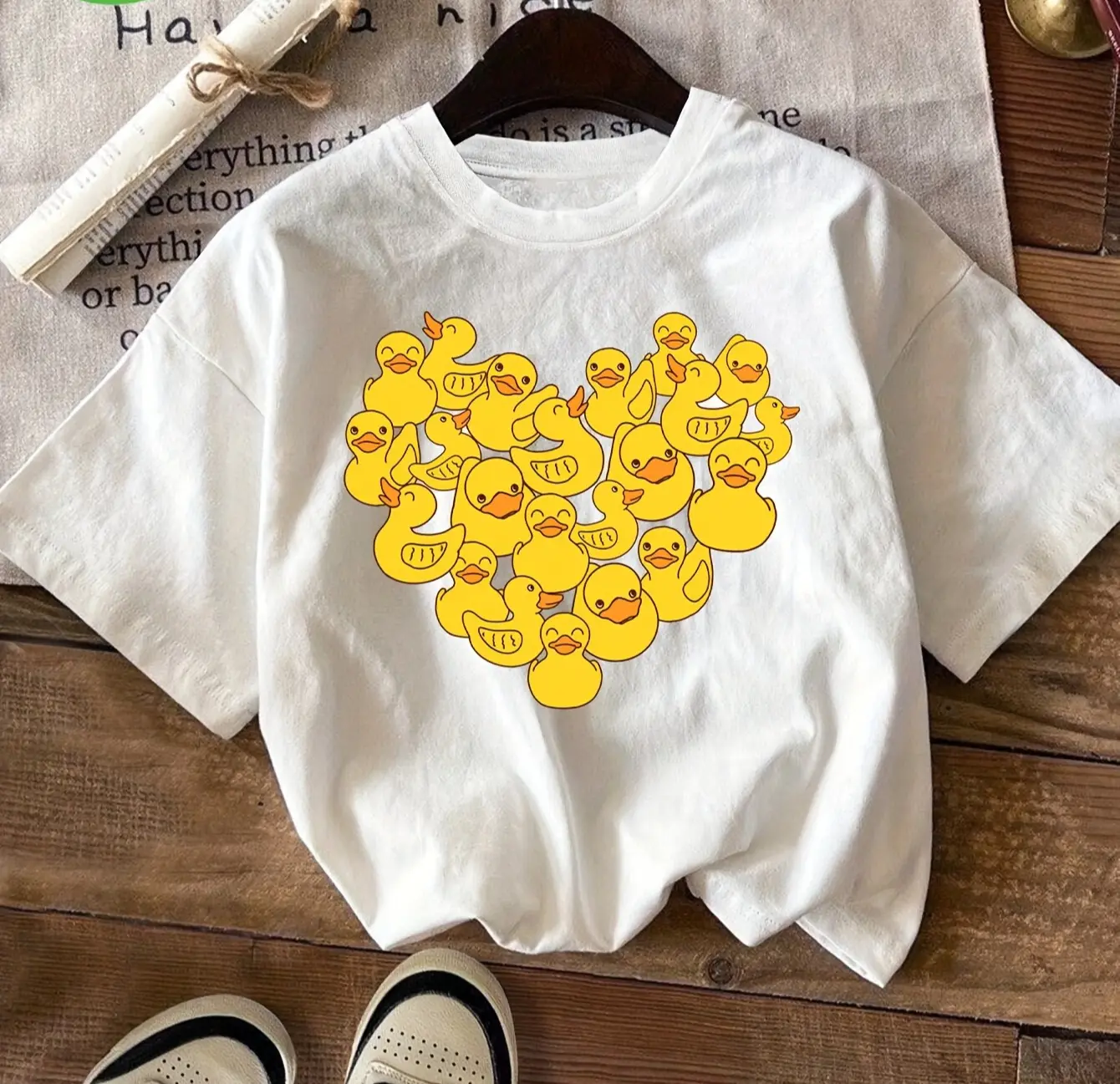 Summer Duck Clothing - Damen-Freizeit-T-Shirt mit kurzen Ärmeln und Rundhalsausschnitt,