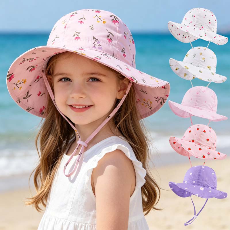 Summer Clothing Capsule - 2026 Kinder-Mädchenhüte Sommer Bedruckte Kinder-Sonnenhüte für