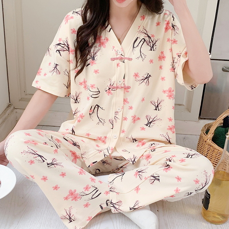 Summer Clothing Young Women - Frauen Pyjamas setzt Frühling Frühling Kurzarm