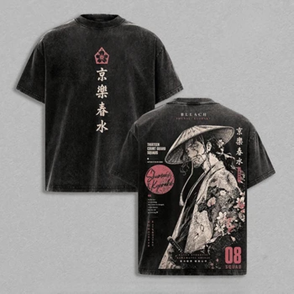 Summer Clothing Italy - Kyoraku Shunsui Anime BLEACH T-Shirt Vintage